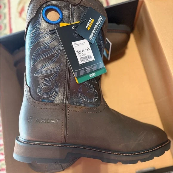 Ariat Brown and Blue Men's Boots - Picture 3 of 6